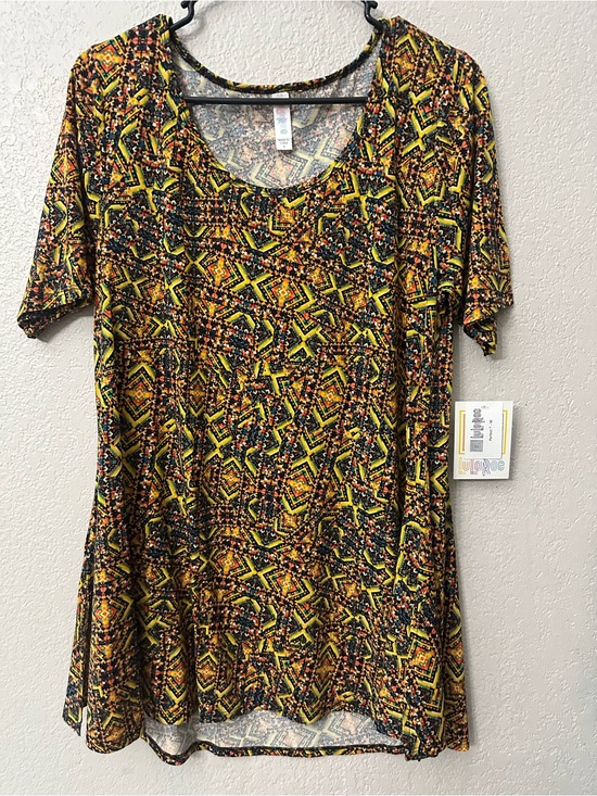 LuLaRoe Tops - LuLaRoe Yellow Black Multi Geometric Short Sleeve Tunic